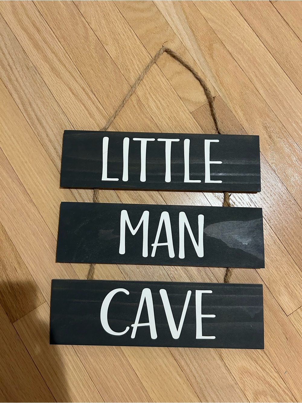Little Man Cave Black Hanging Wall Sign - Unbranded
